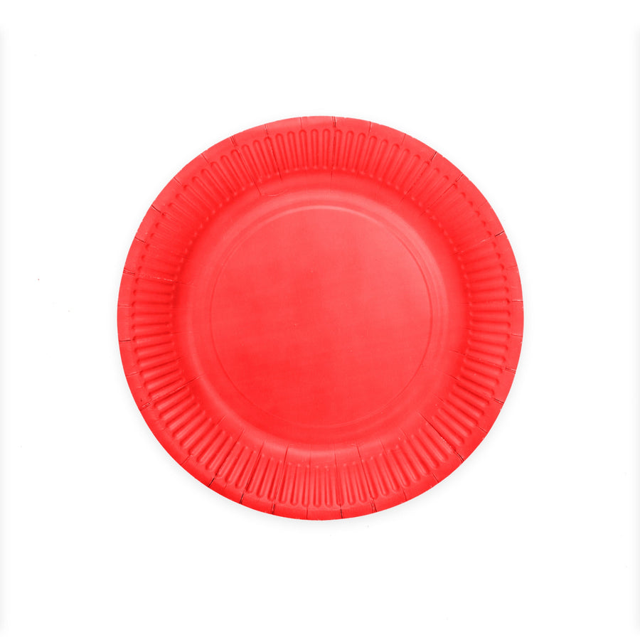 Papieren bordjes FSC - 8 stuks - 23 cm - rood