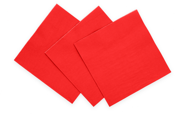 Servetten FSC - 20 stuks - 33 x 33 cm - rood