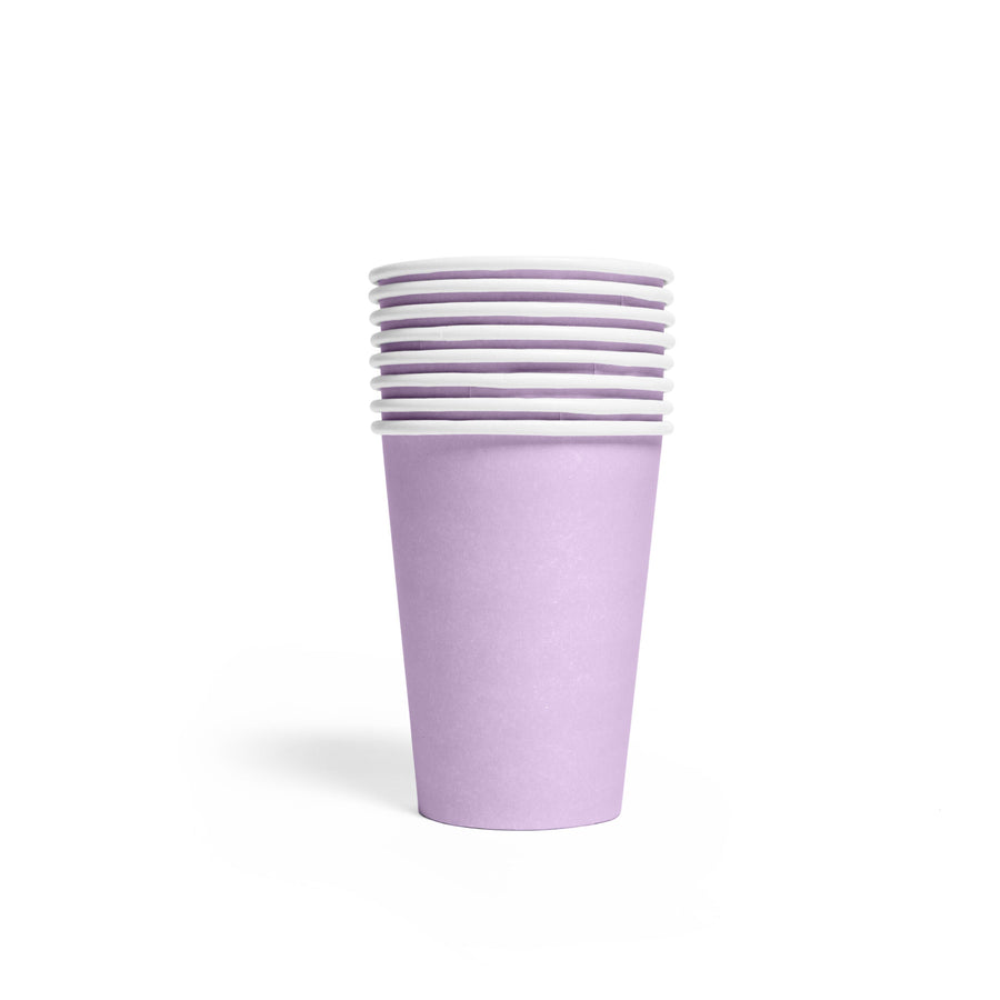Papieren bekers FSC - 8 stuks - 210 ml - lichtpaars