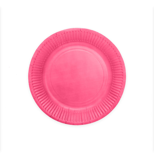 Papieren bordjes FSC - 8 stuks - 23 cm - roze