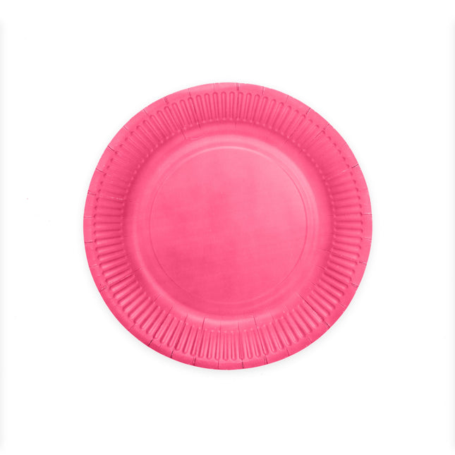 Papieren bordjes FSC - 8 stuks - 23 cm - roze