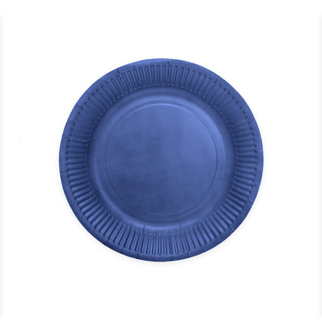 Papieren bordjes FSC - 8 stuks - 23 cm - blauw