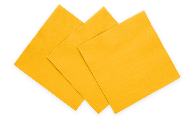 Servetten FSC - 20 stuks - 33 x 33 cm - geel