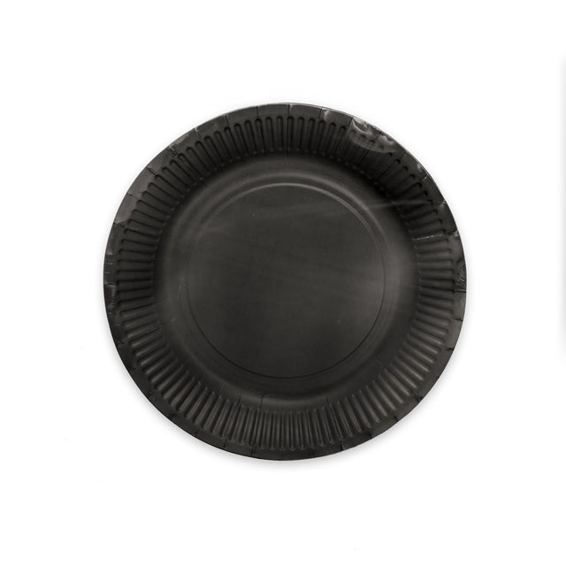 Papieren bordjes - 8 stuks - 23 cm - Zwart