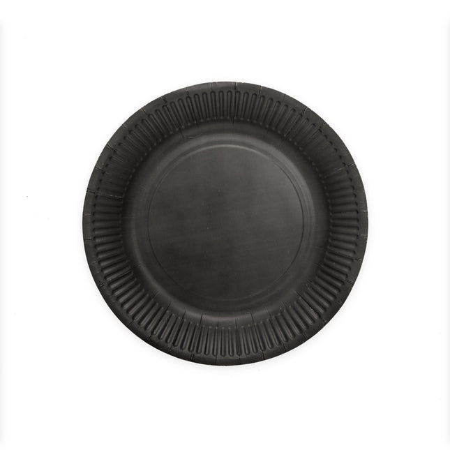 Papieren bordjes FSC - 8 stuks - 23 cm - zwart