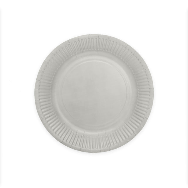Papieren bordjes FSC - 8 stuks - 23 cm - zilver