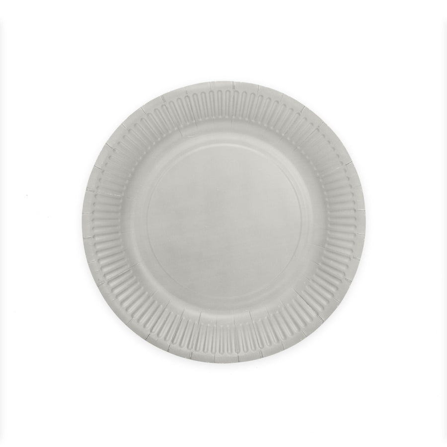 Papieren bordjes FSC - 8 stuks - 23 cm - zilver
