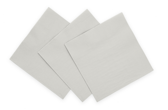 Servetten FSC - 20 stuks - 33 x 33 cm - zilver