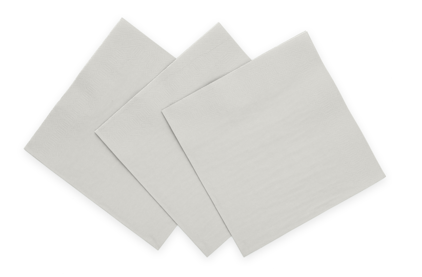 Servetten FSC - 20 stuks - 33 x 33 cm - zilver