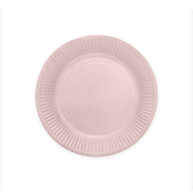 Papieren bordjes FSC - 8 stuks - 23 cm - rosé goud
