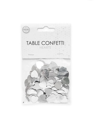 Table confetti - 14 grams - silver hearts