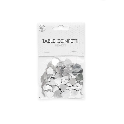 Tafelconfetti - 14 gram - zilveren hartjes