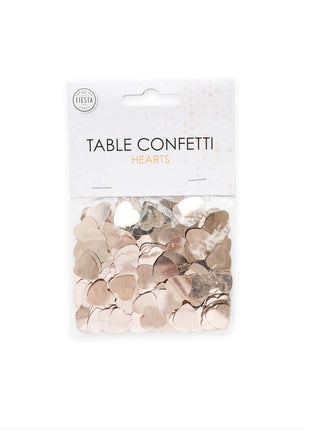 Tafelconfetti - 14 gram - roségouden hartjes