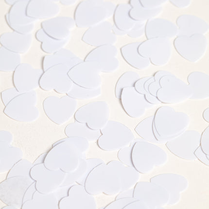 Tafelconfetti - 14 gram - witte hartjes