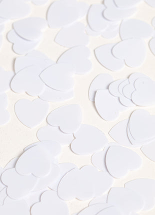 Table confetti - 14 grams - white hearts