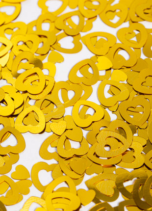 Table confetti - 14 grams - golden open hearts