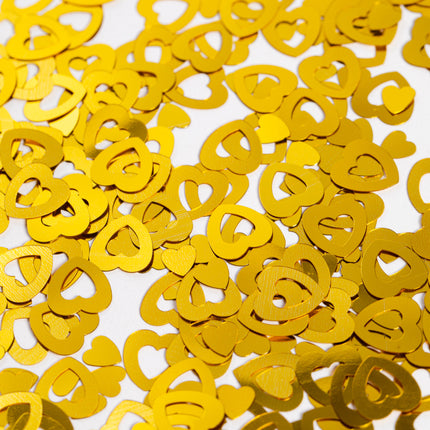 Tafelconfetti - 14 gram - gouden open hartjes