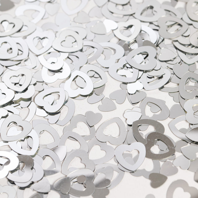 Tafelconfetti - 14 gram - zilveren open hartjes