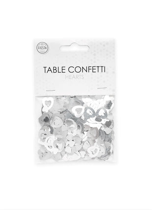 Table confetti - 14 grams - silver open hearts