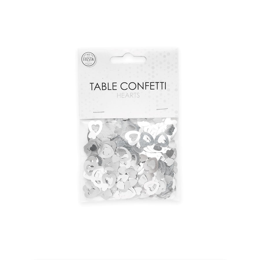 Tafelconfetti - 14 gram - zilveren open hartjes