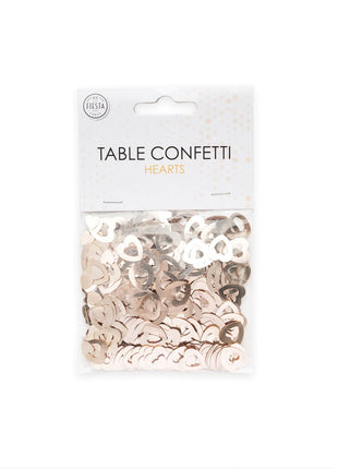 Table confetti - 14 grams - rose gold open hearts