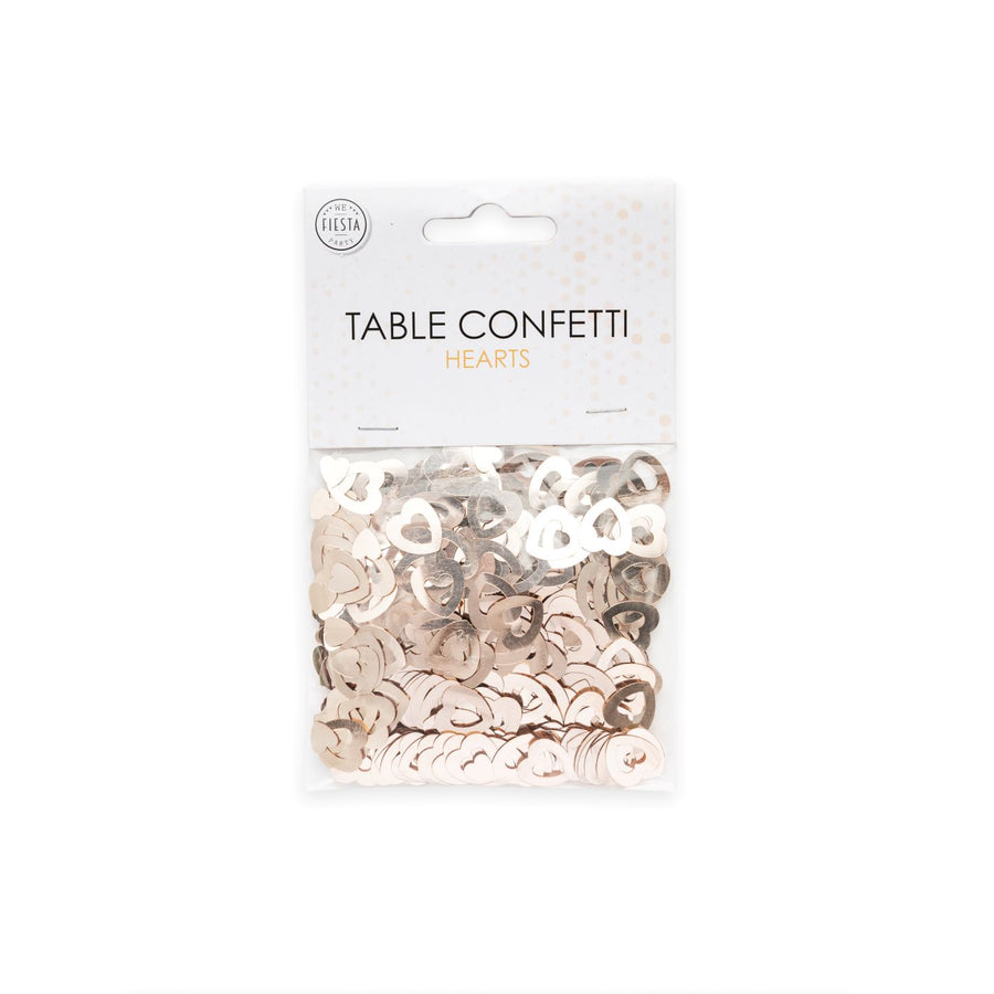 Tafelconfetti - 14 gram - roségouden open hartjes