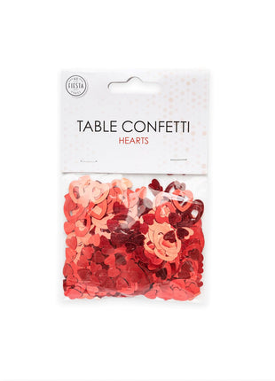 Table confetti - 14 grams - red open hearts