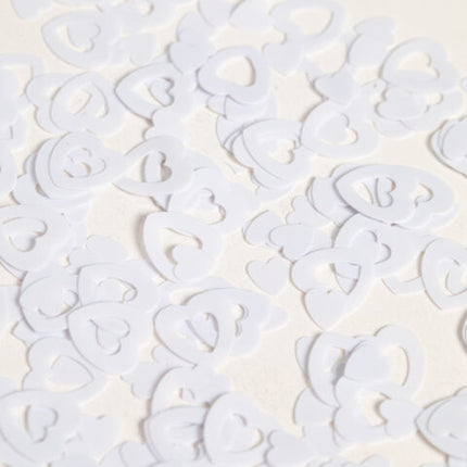 Tafelconfetti - 14 gram - witte open hartjes