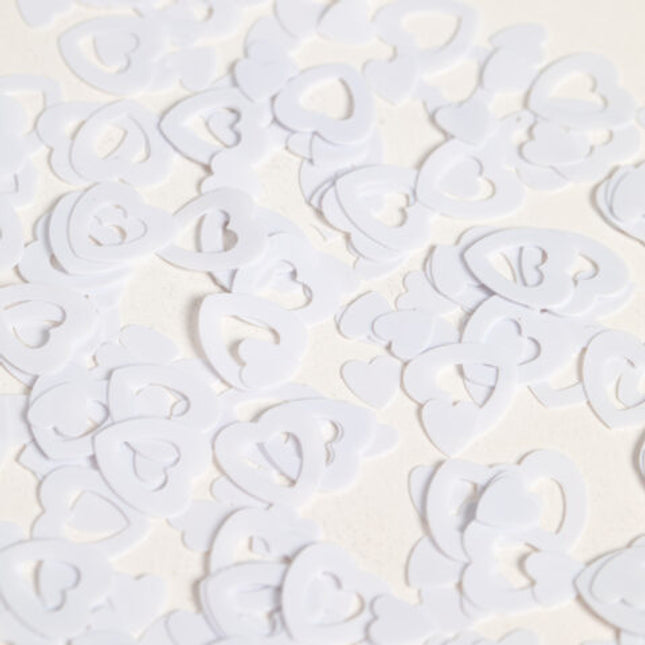 Tafelconfetti - 14 gram - witte open hartjes