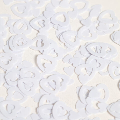 Tafelconfetti - 14 gram - witte open hartjes