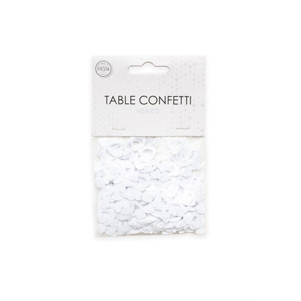 Tafelconfetti - 14 gram - witte open hartjes