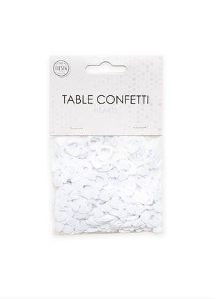 Tafelconfetti - 14 gram - witte open hartjes