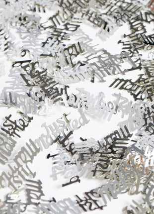 Just Married Table Confetti - 14 grams - silver