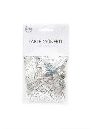 Just Married Table Confetti - 14 grams - silver