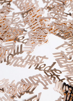 Just Married Table Confetti - 14 grams - rose gold