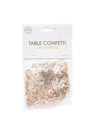 Just Married Table Confetti - 14 grams - rose gold