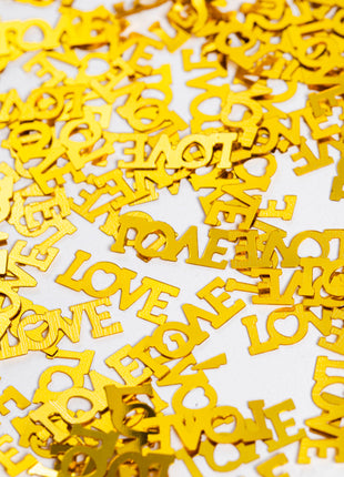 Table confetti - 14 grams - Love - gold