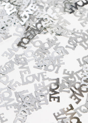 Table confetti - 14 grams - Love - silver