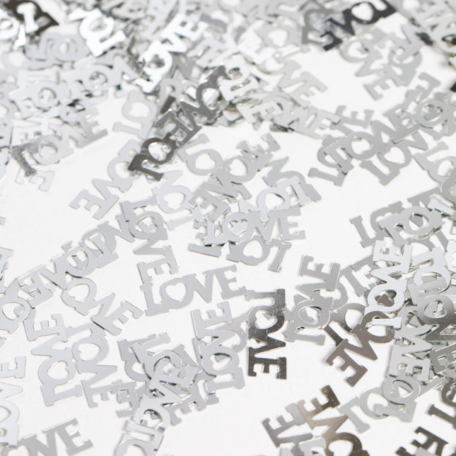 Tafelconfetti - 14 gram - Love - zilver