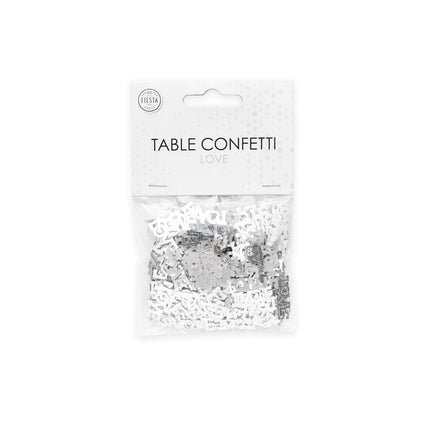 Tafelconfetti - 14 gram - Love - zilver