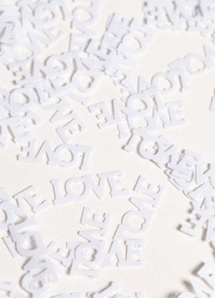 Table confetti - 14 grams - Love - white