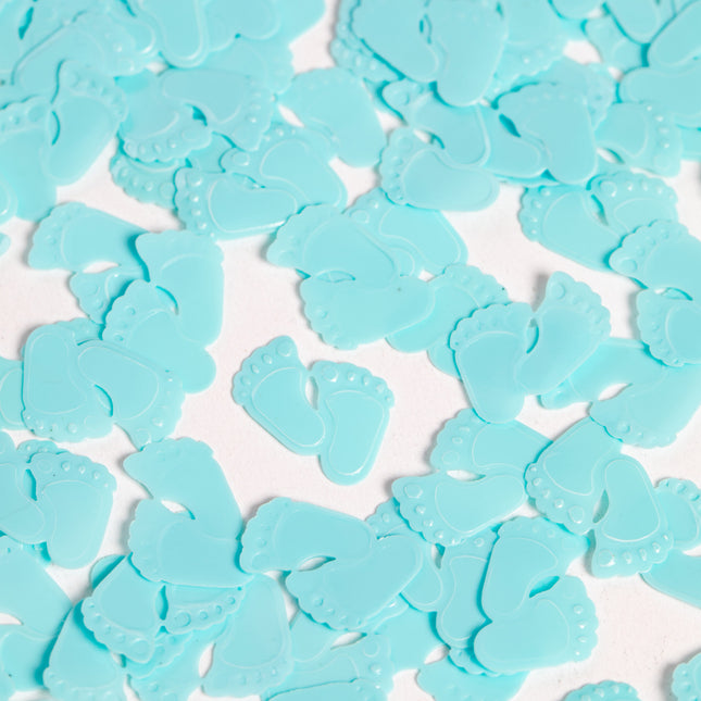 Blauwe baby voetjes Tafelconfetti - 14 gram