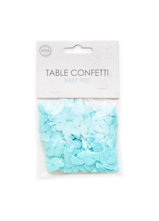 Blauwe baby voetjes Tafelconfetti - 14 gram