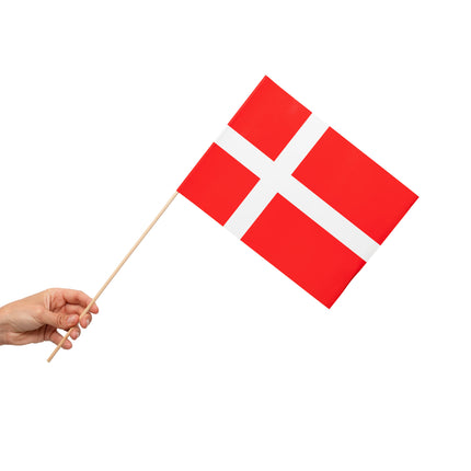 Zwaaivlaggetjes Denemarken - 10 stuks - 20 x 30 cm