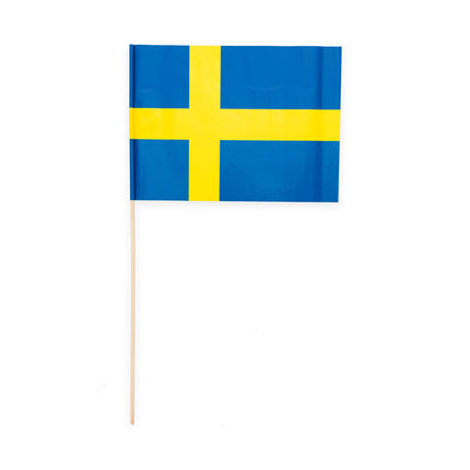 Zwaaivlaggetjes Zweden - 10 stuks - 20 x 30 cm