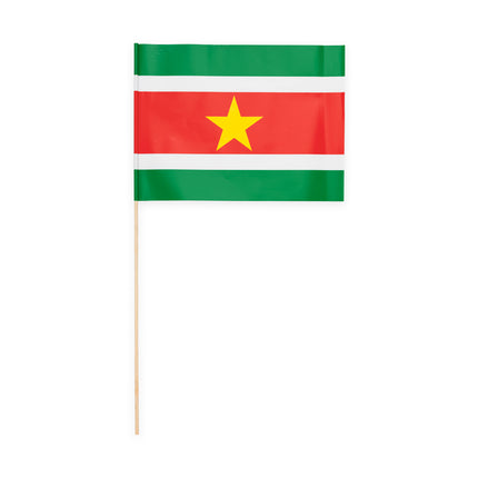 Zwaaivlaggetjes Suriname - 10 stuks - 20 x 30 cm