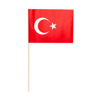 Zwaaivlaggetjes Turkije - 10 stuks - 20 x 30 cm