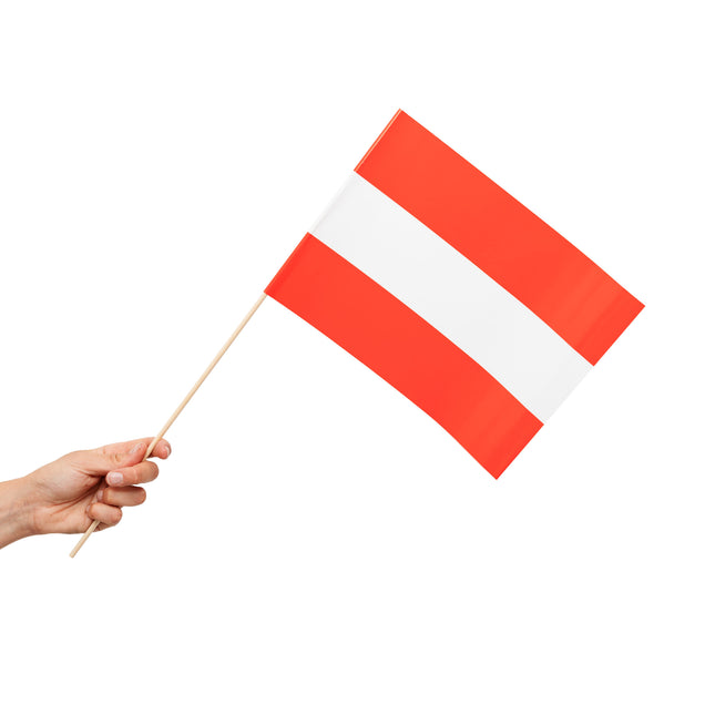 Zwaaivlaggetjes Oostenrijk - 10 stuks - 20 x 30 cm