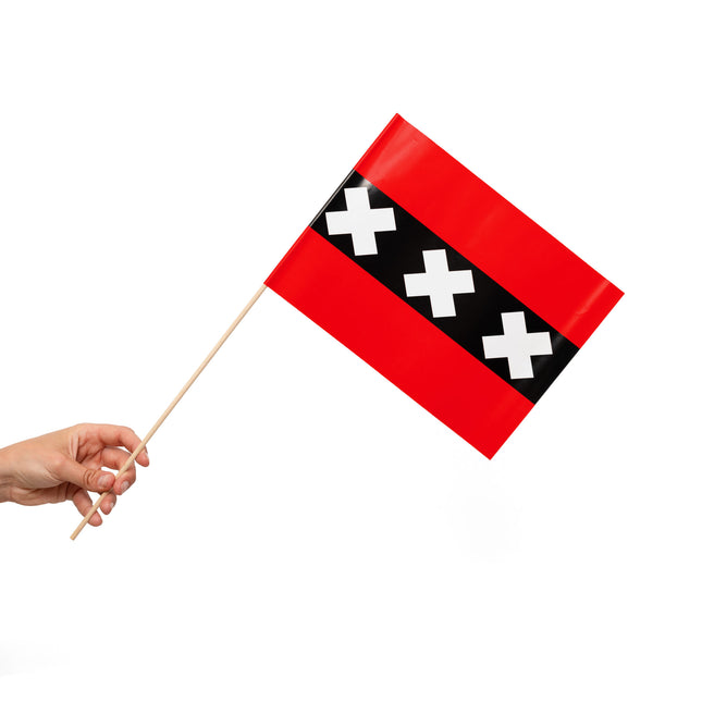 Zwaaivlaggetjes Amsterdam - 10 stuks - 20 x 30 cm