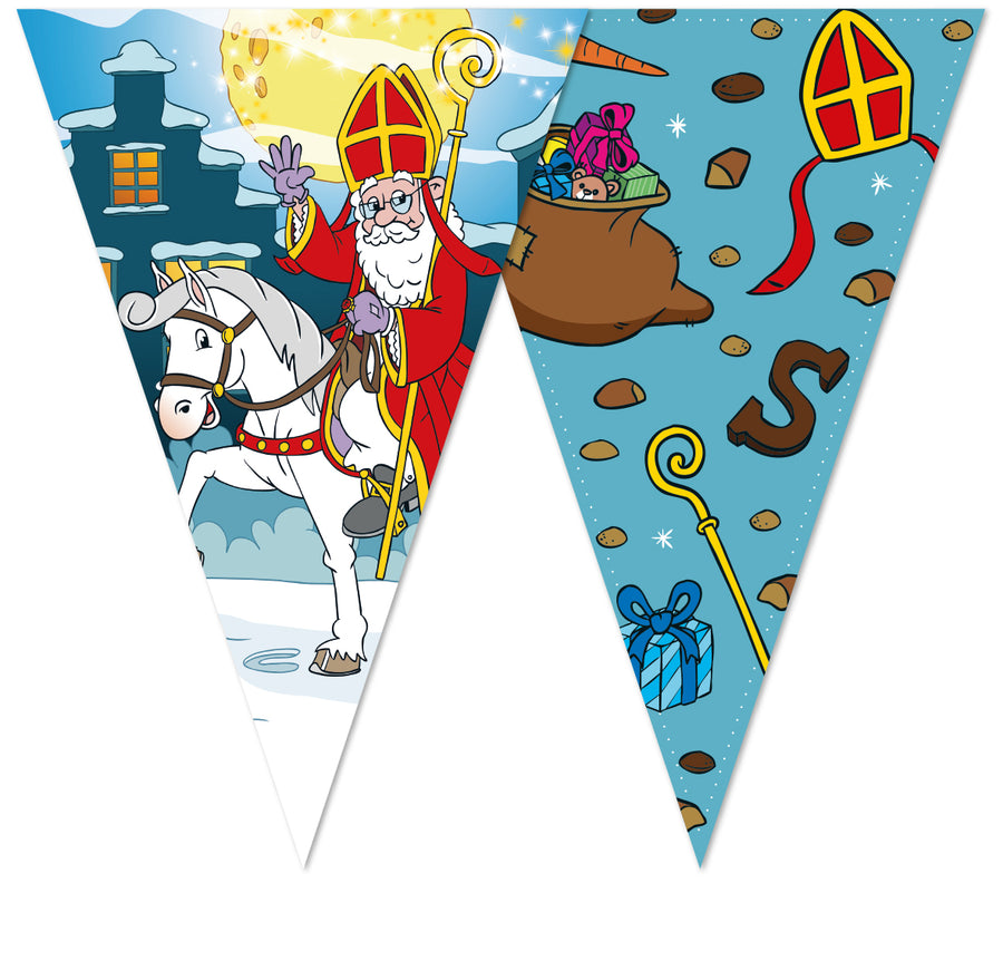 Sinterklaas Vlaggenlijn / slinger - 10 meter vlaggetjes